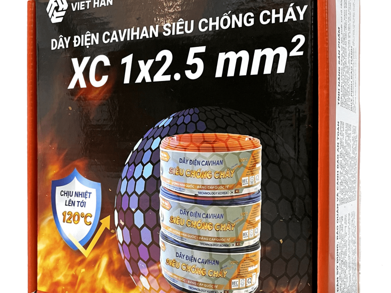 Dây đơn cứng chống cháy XC -1x2.5 mm2 Việt Hàn - Dây điện siêu chống cháy vỏ nhựa XLPO