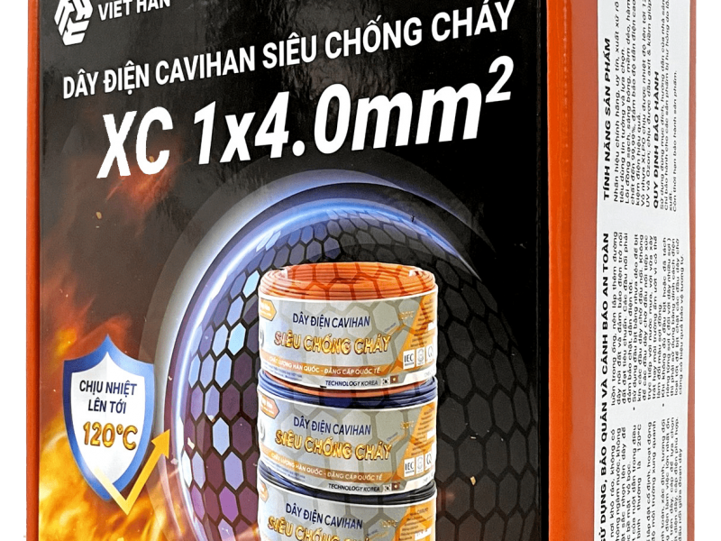 Dây đơn cứng chống cháy XC -1x4 mm2 Việt Hàn - Dây điện siêu chống cháy vỏ nhựa XLPO