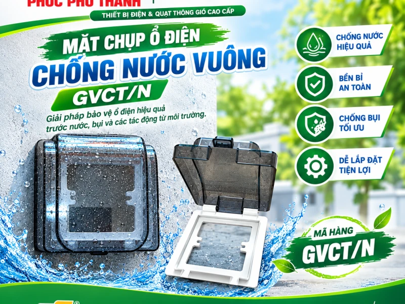 Mặt chụp ổ điện chống nước vuông Grineu - GVCT/N