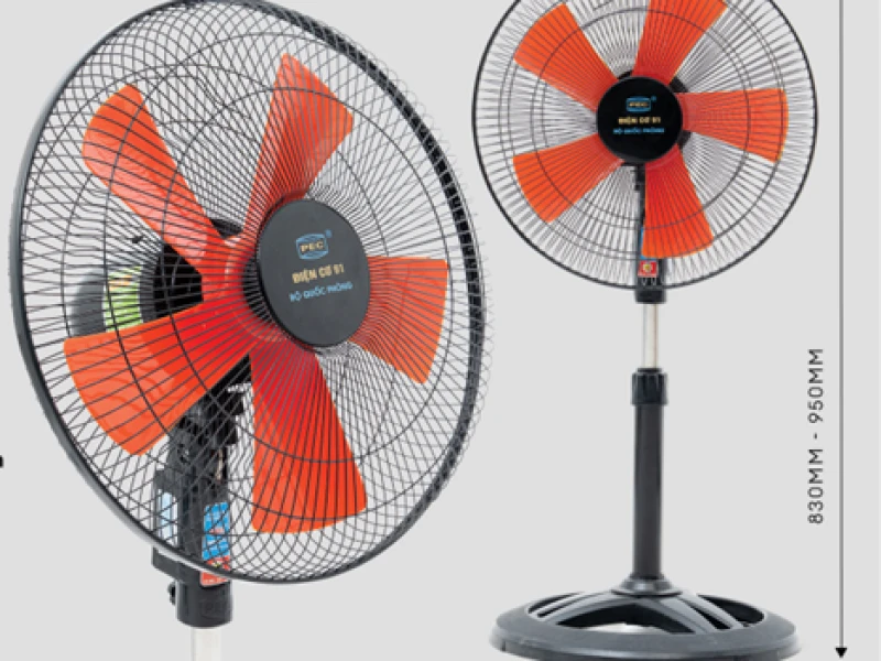QUẠT RÚT ĐẾ TRÒN 3 KHOANG ỐNG SẮT CÁNH CAM 5 LÁ - QRTH5 - ĐIỆN CƠ 91 - BỘ QUỐC PHÒNG