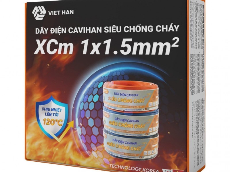 Dây điện đơn mềm  chống cháy XCm 1×1.5 mm2 Việt Hàn - Dây điện siêu chống cháy vỏ nhựa XLPO